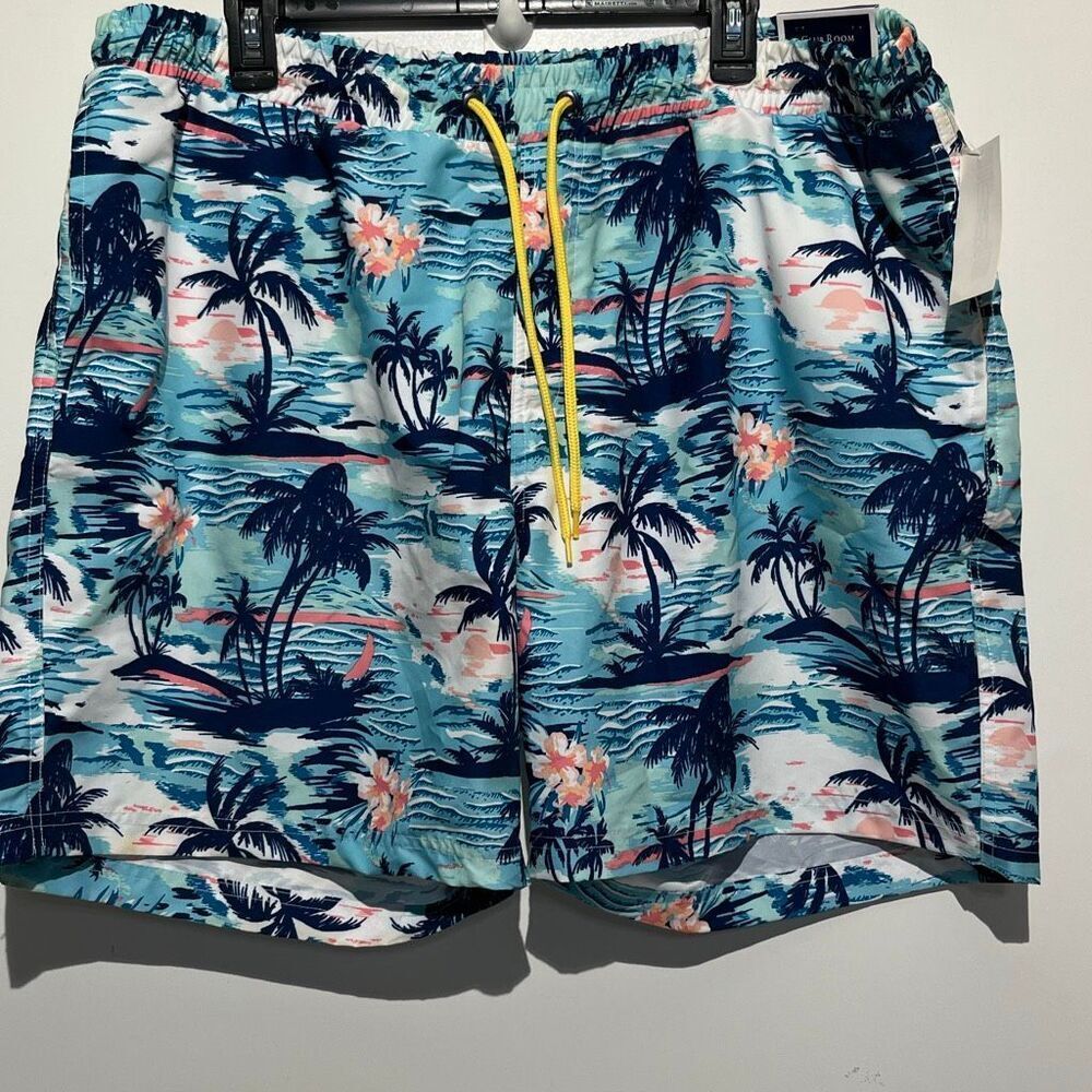 Club Room Men's Multicolor Tropical Quick Dry Drawstring Swim Trunks XXL NWT